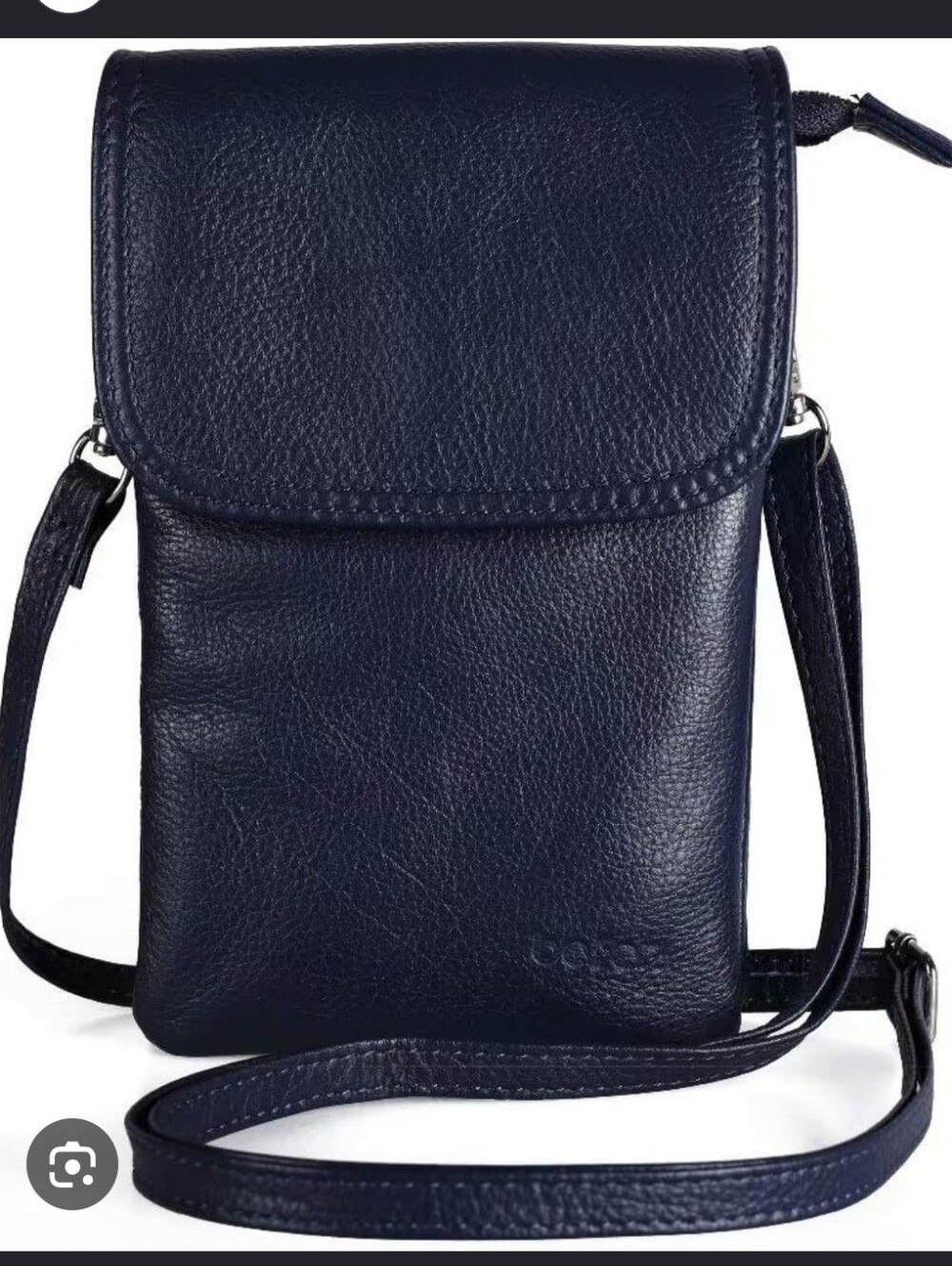 NWOT Befen Navy Pebbled Leather Crossbody Phone Bag